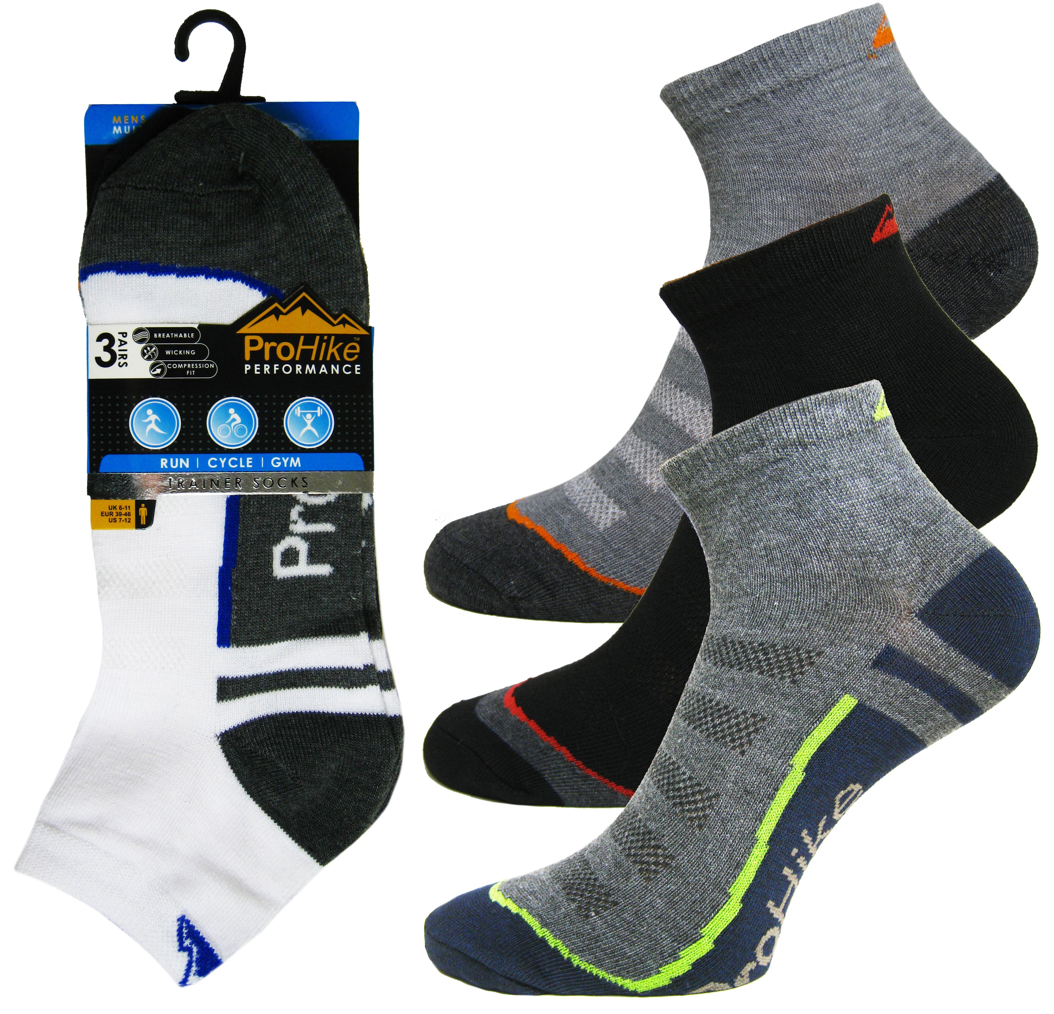 Mens Pro-Hike Performance Trainer Socks | Wholesaler Sport Socks | Best ...