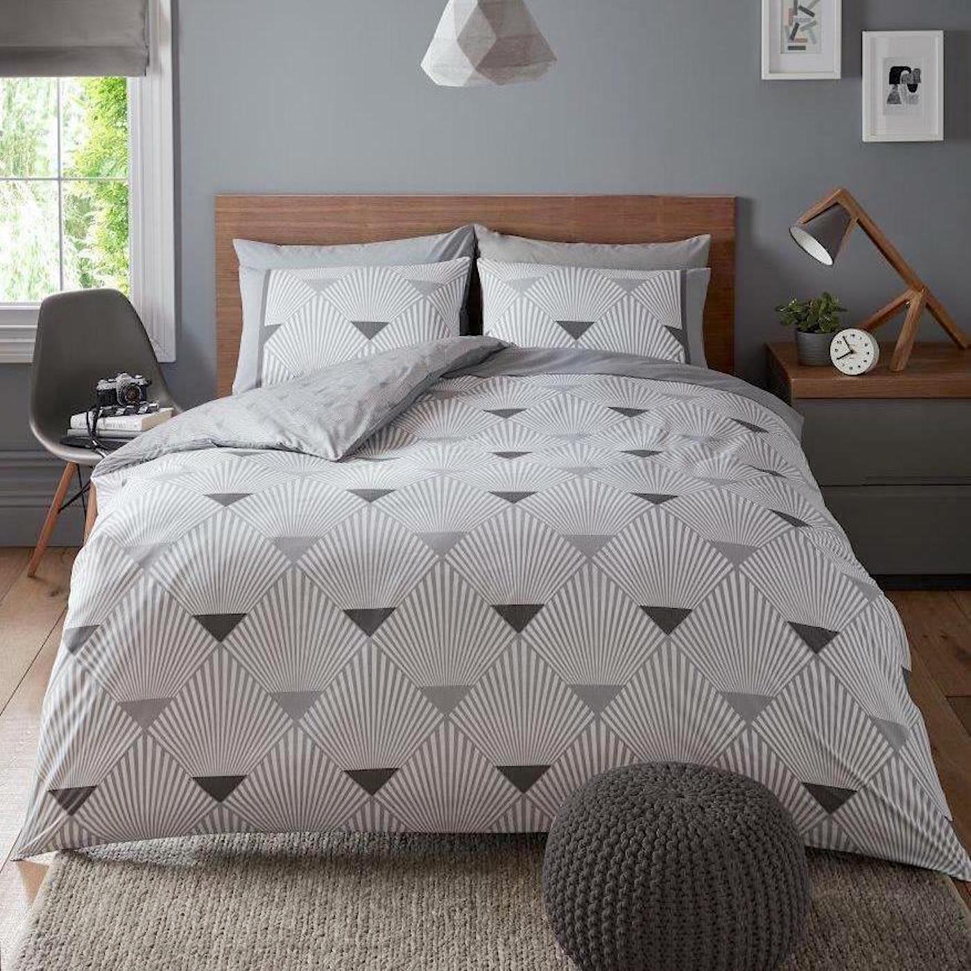 Wholesale Metro Geometric Grey Double Duvet Cover Wholesale Gaveno