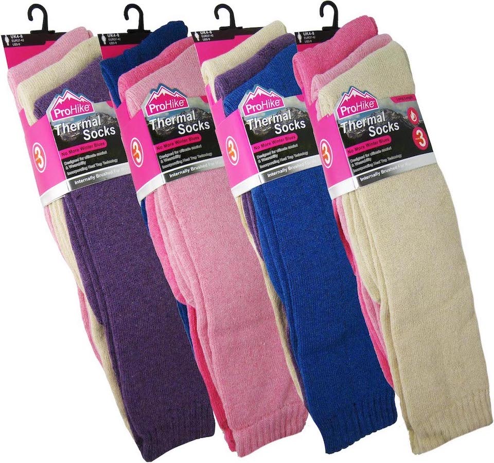Wholesale 2095 ProHike Ladies Long Hose Brushed Thermal Socks ...