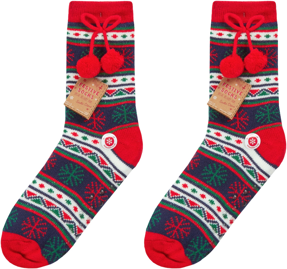 Wholesale 41B697 Ladies Christmas Lounge Slipper Gripper Socks ...