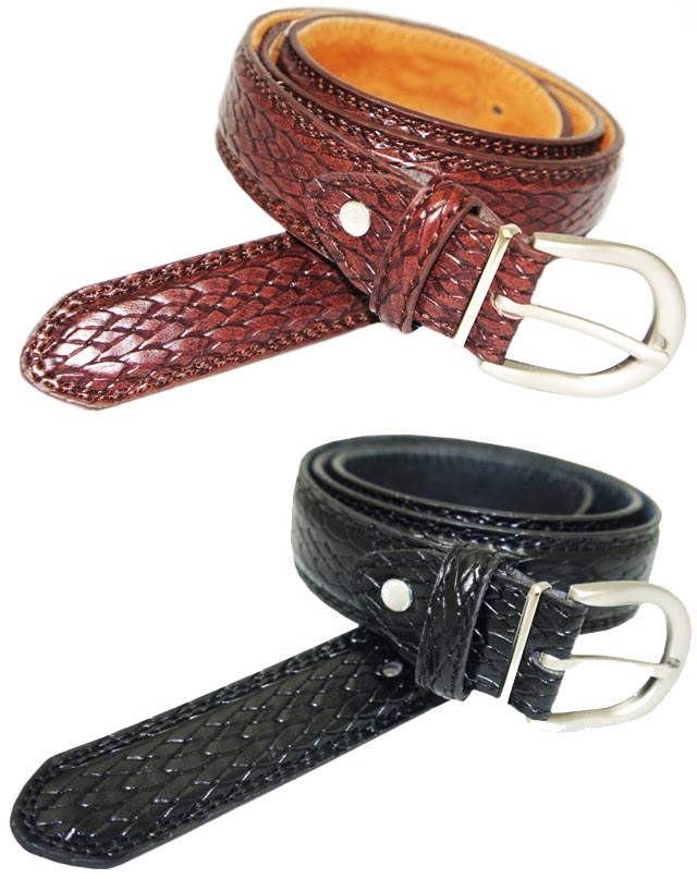 Wholesale 98A006 Mens Leather Snake Skin Effect Belts | Wholesaler Accessories | Best Cut Price ...